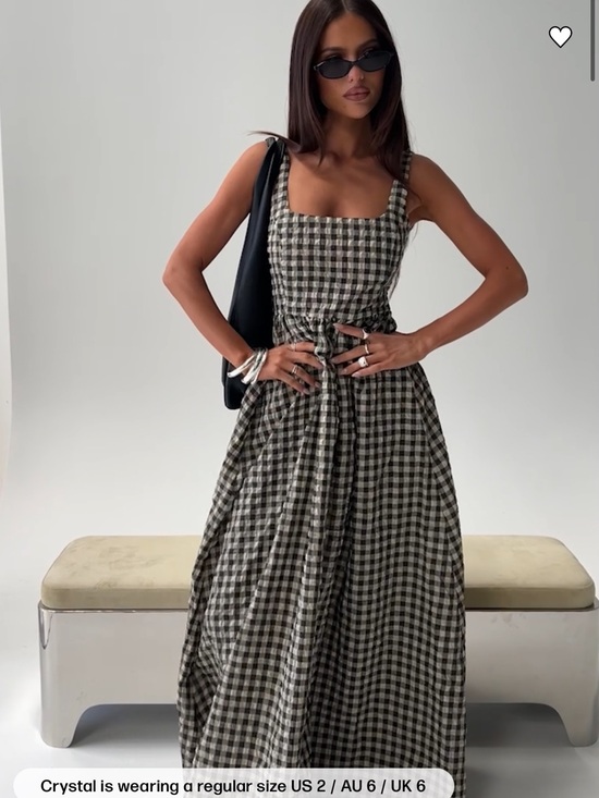 Princess Polly Dresses & Skirts - Princess Polly Black and Cream Gingham Maxi Dress